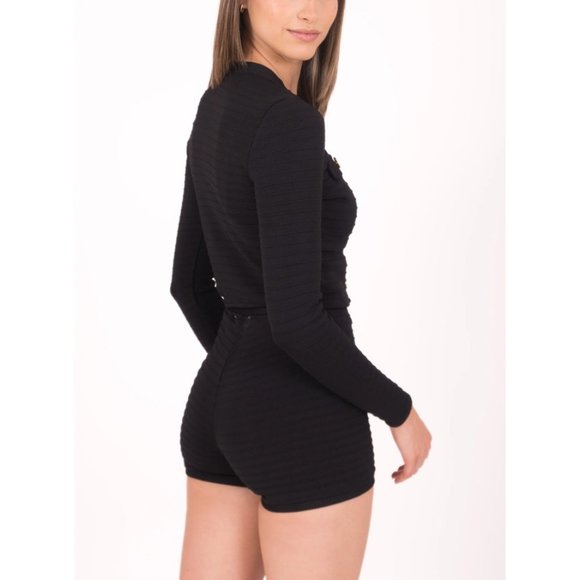 DAIMARAN Santorini Suit Matching Set 2 Pieces Black Light Jacket + Shorts M - Picture 3 of 4